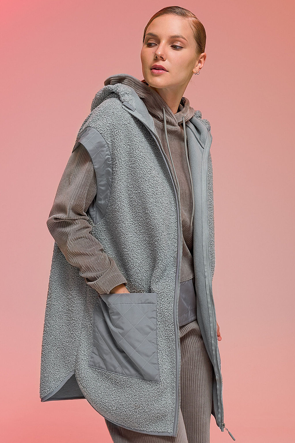 PELICAN, жилет женский, Серый  фото 3