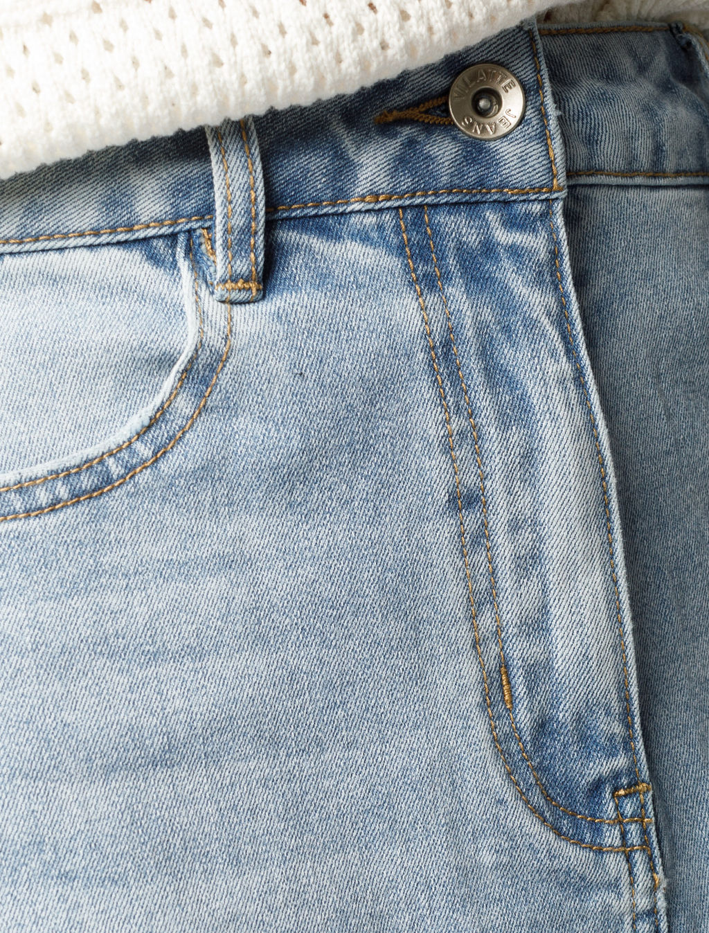 Юбка А-силуэта Vilatte D56.118 деним голубая  фото 2