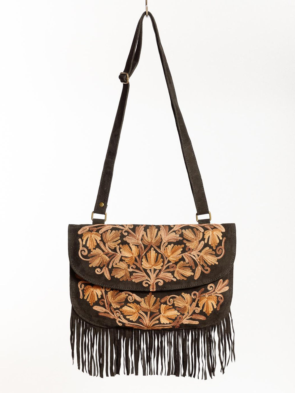 Сумка замшевая с бахромой через плечо 1109/14