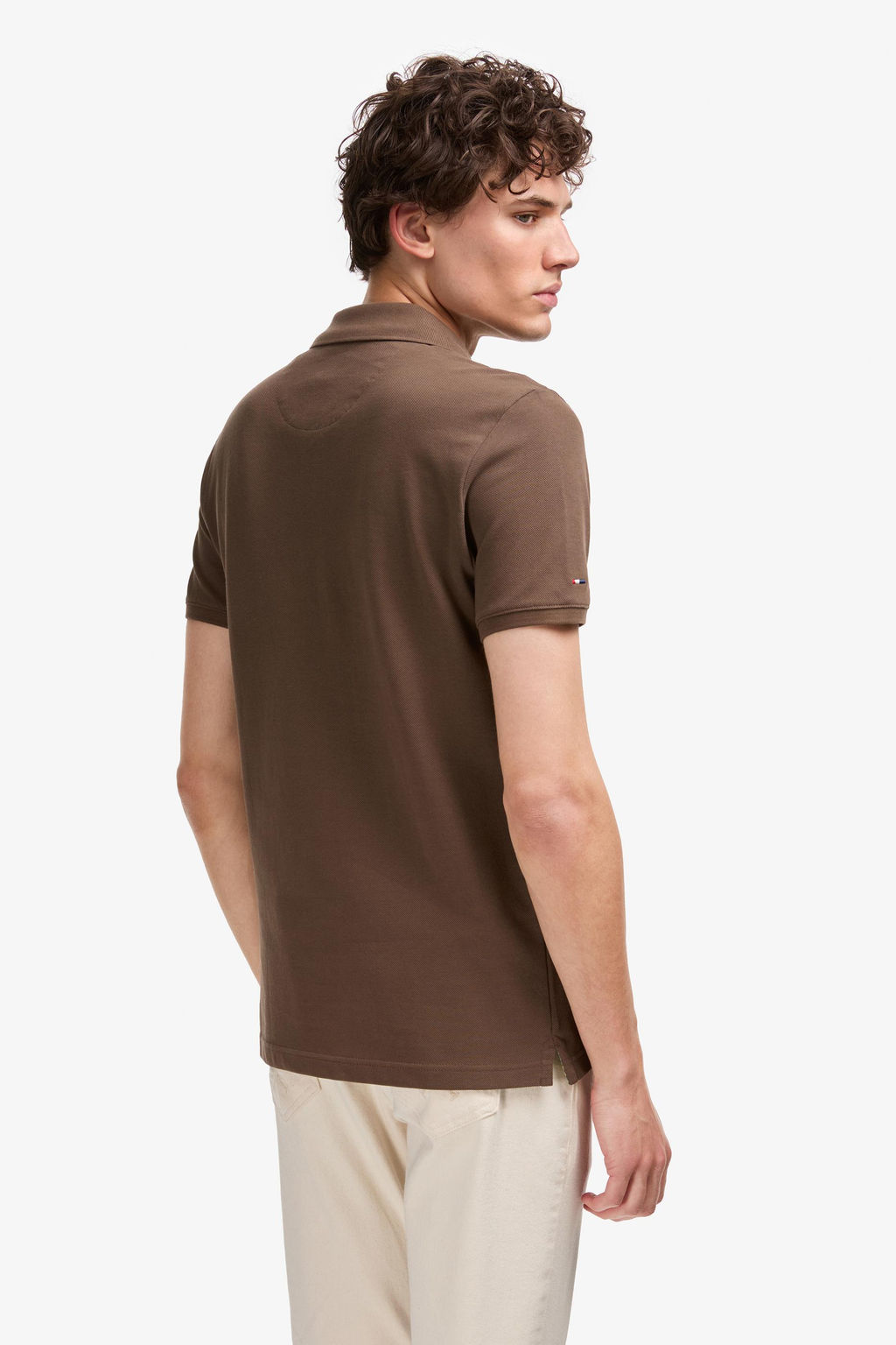 Erkek Slim Fit Polo Yaka Kahverengi Basic Ti__rt - U.s. polo assn фото 5