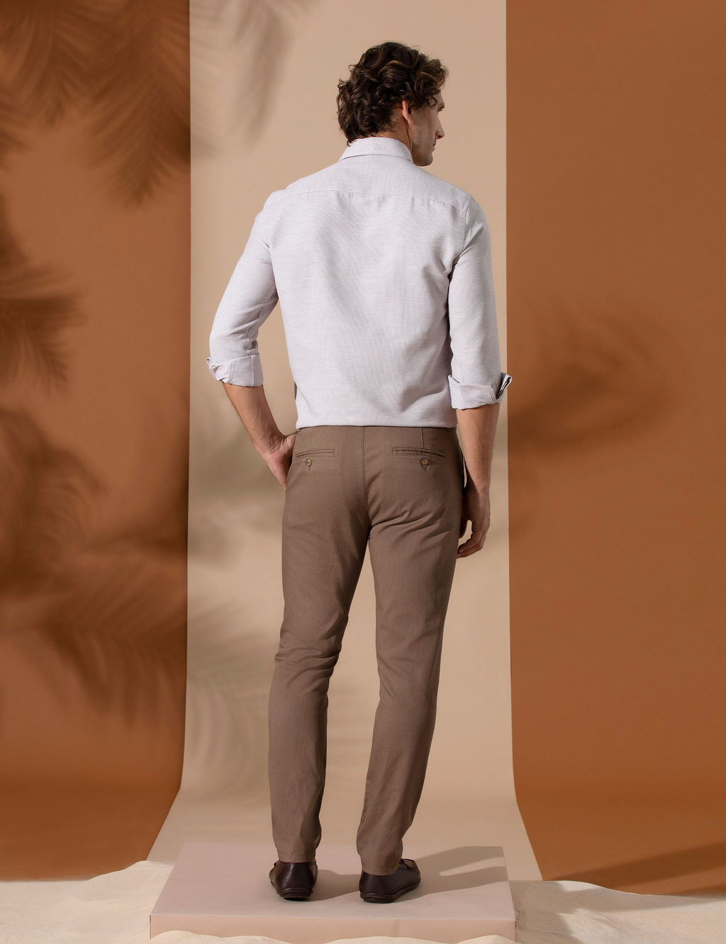 Kahverengi Arm_rl_ Slim Fit Chino Pantolon