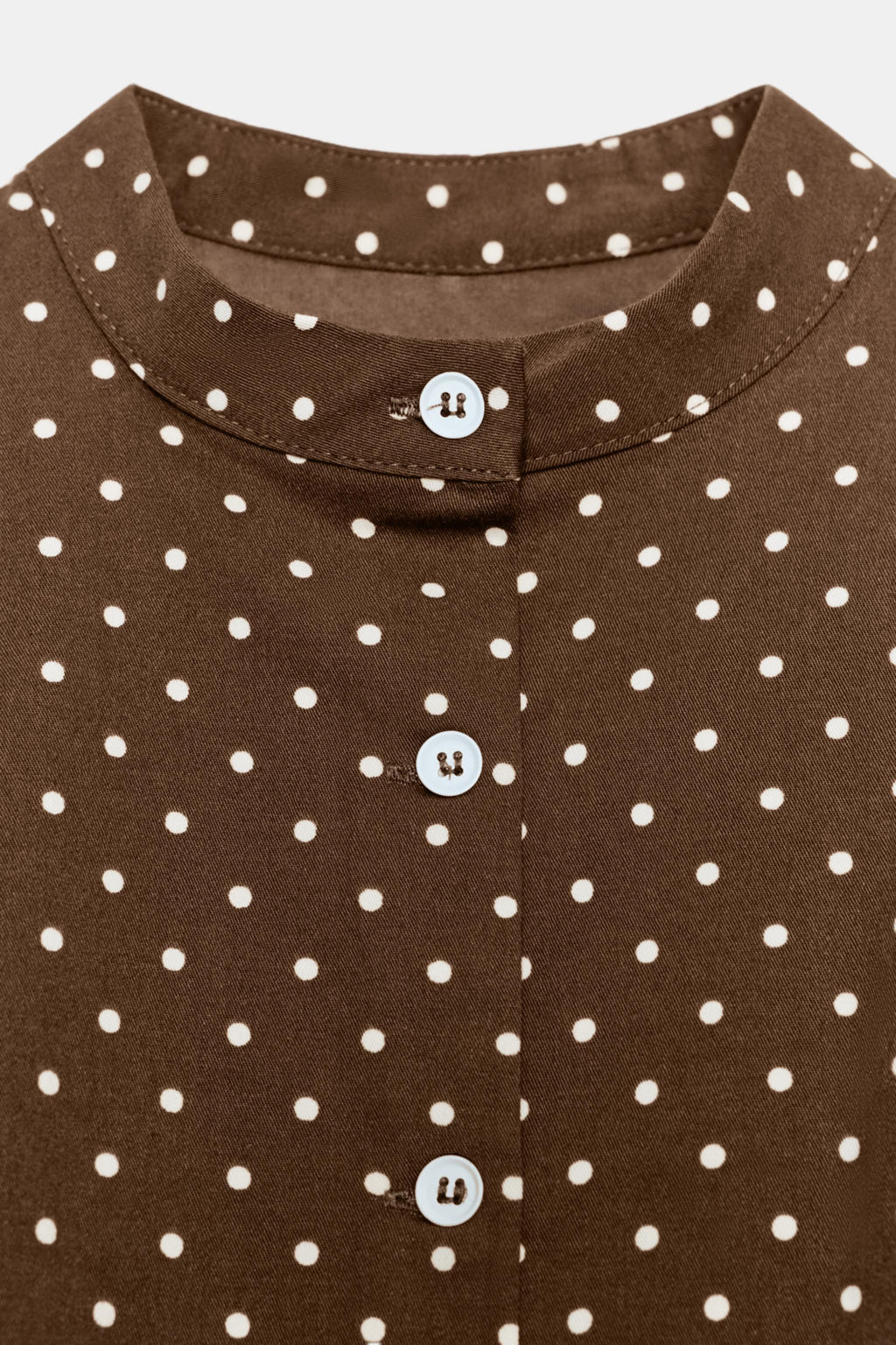 TOP POPEL?N LUNARES / marron/blanco - Zara фото 7