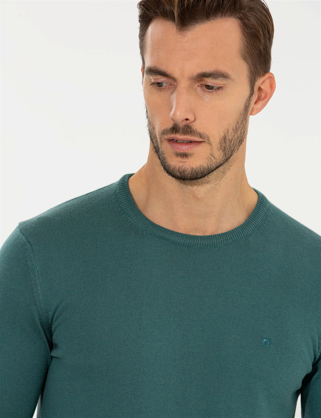 Ye_il Slim Fit Bisiklet Yaka Basic Triko Kazak - Pierre cardin фото 2