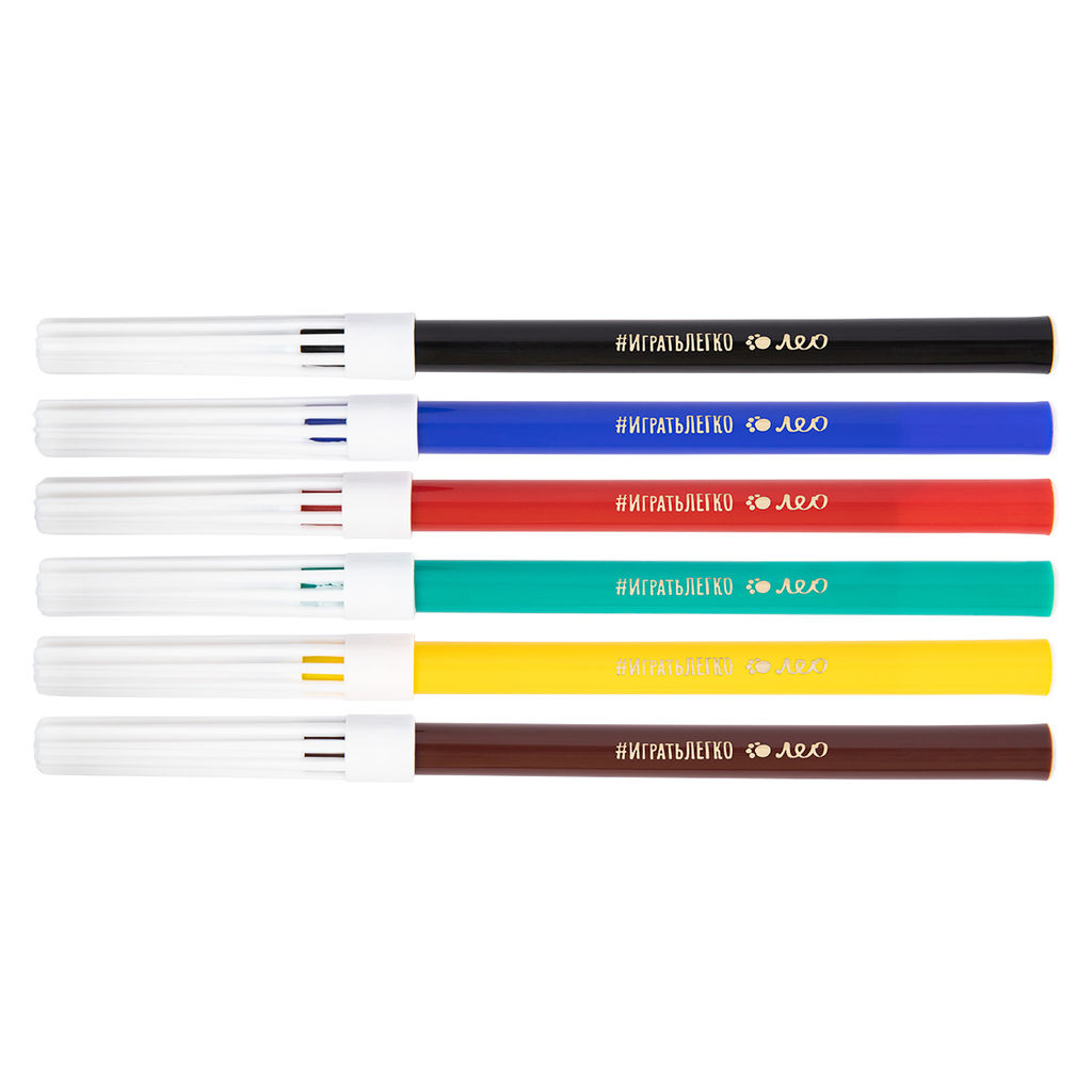 Лео Играй Фломастеры смываемые LPFPW-06 6 цв