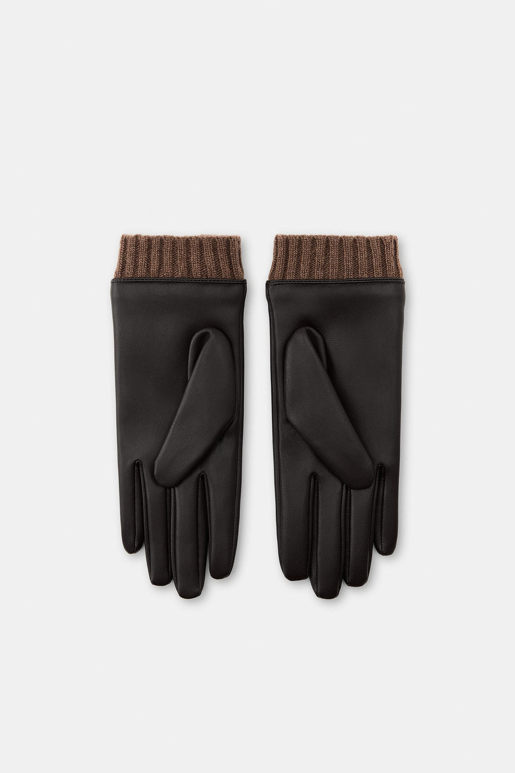 GUANTES EFECTO PIEL CON LANA / Marr?n - Zara фото 3