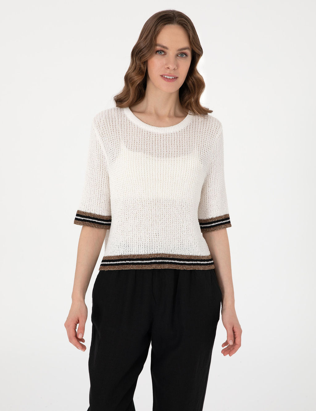 Ekru Regular Fit Triko Ti__rt