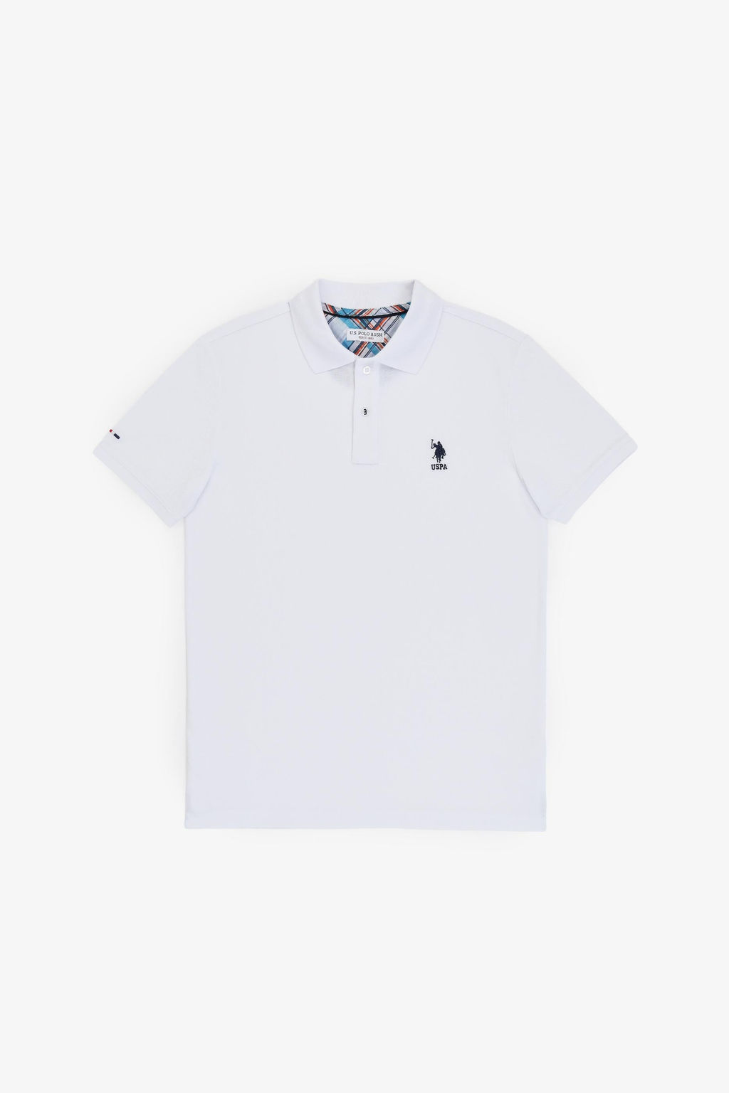 Erkek Slim Fit Polo Yaka Beyaz Basic Ti__rt