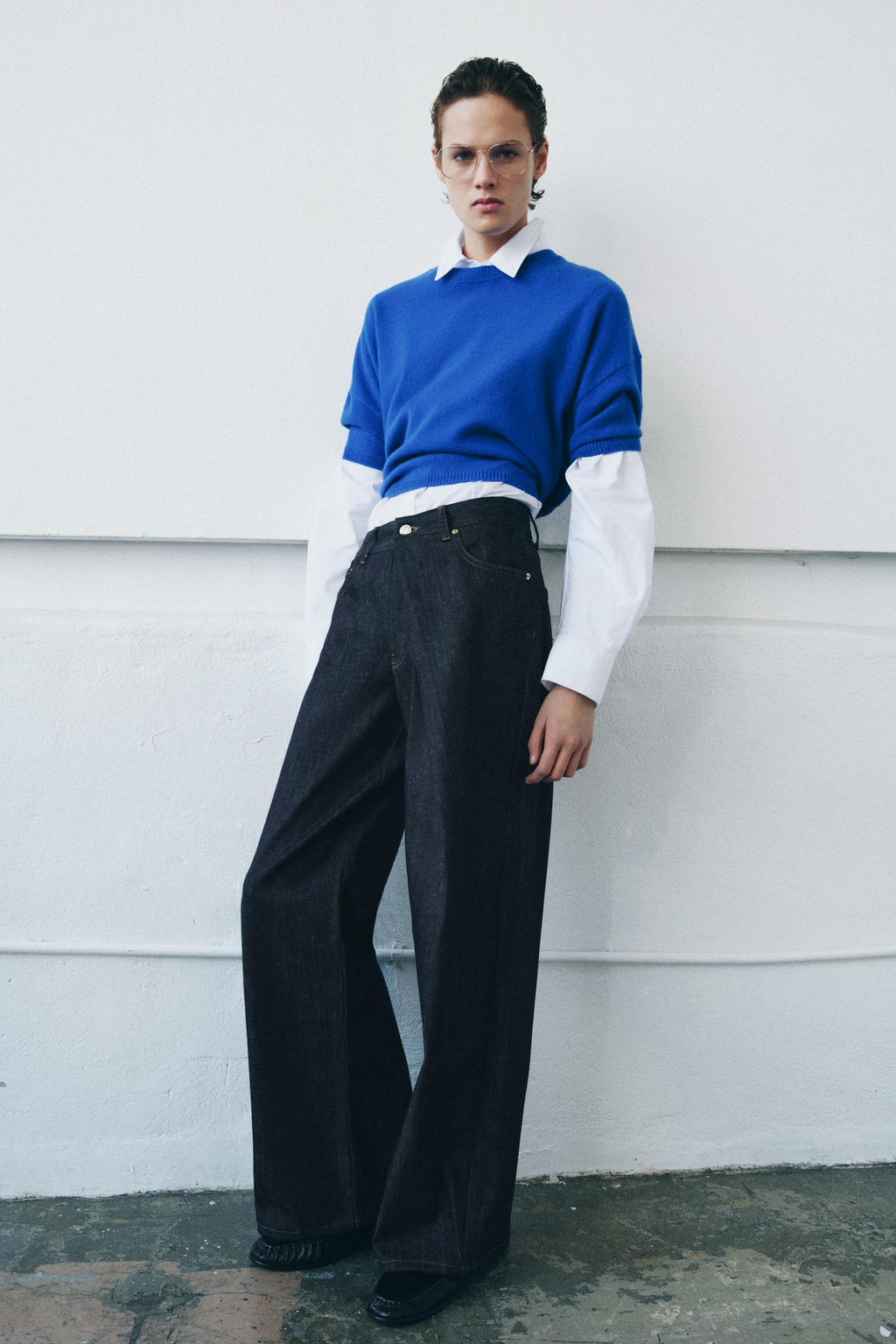 JEANS ZW COLLECTION RELAXED PLEAT MID-WAIST - Zara фото 3