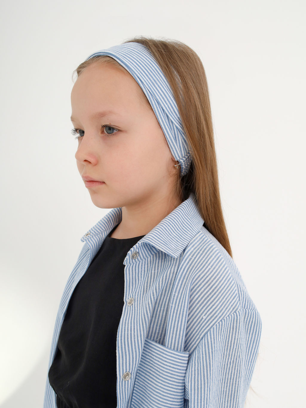 Рубашка-хенли Лен, голубой меланж - Inzibe фото 37