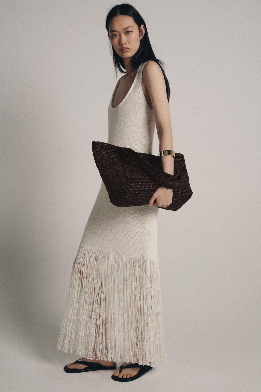 VESTIDO PUNTO FLECOS / Crudo - Zara фото 3