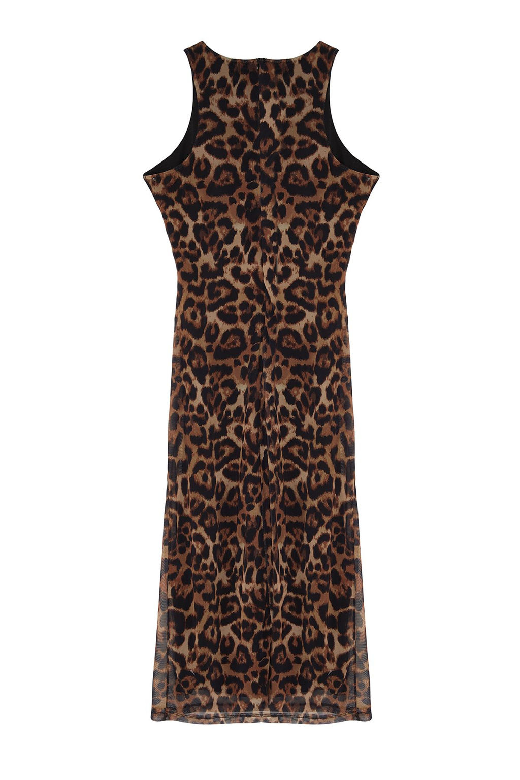 TRENDYOLMILLA Kahverengi Cok Renkli Hayvan Desenli Leopar Orme Tul S?k Abiye Elbise TPRSS24EL00202 фото 8