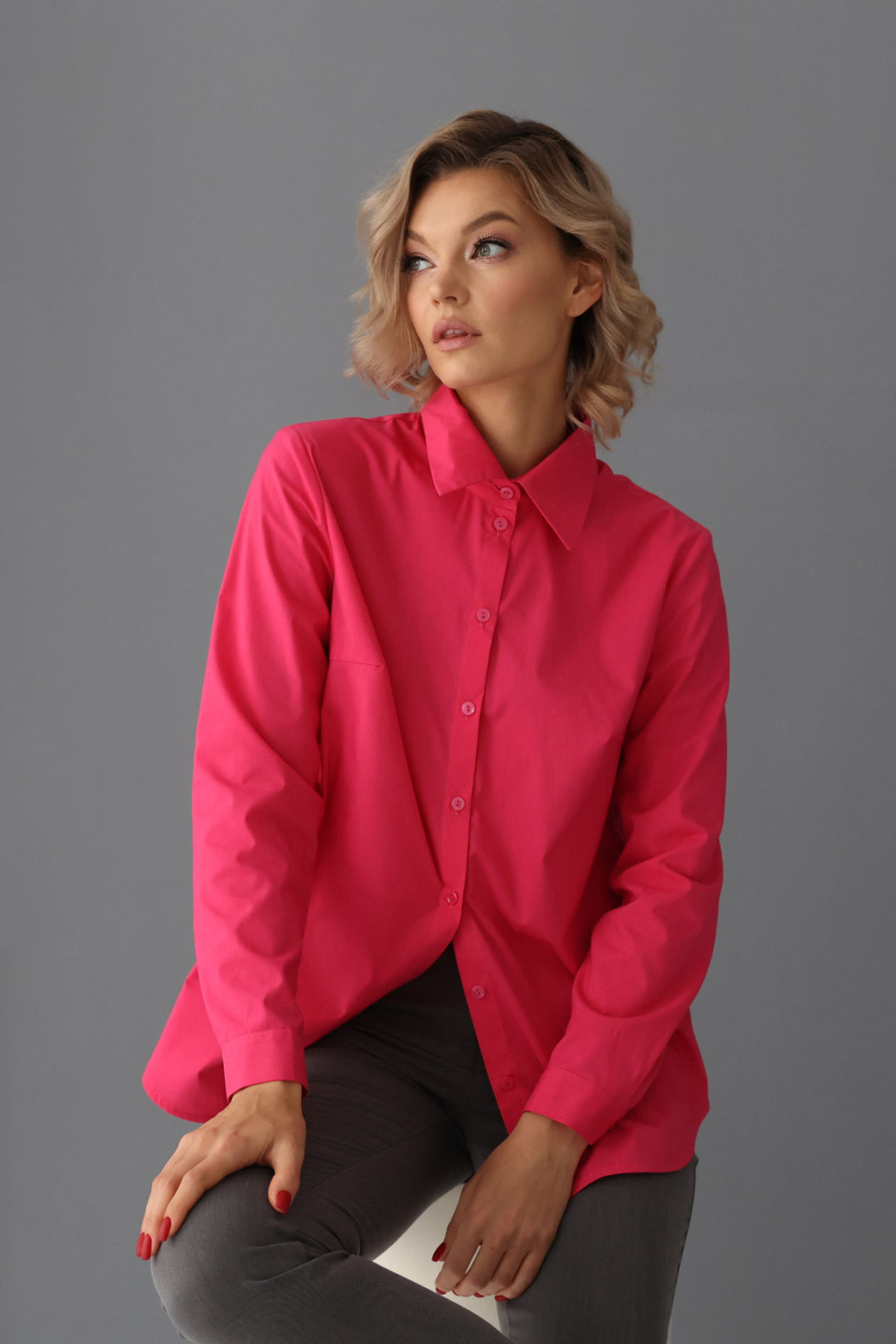 Рубашка со складкой и полукруглым низом - Looklikecat фото 2