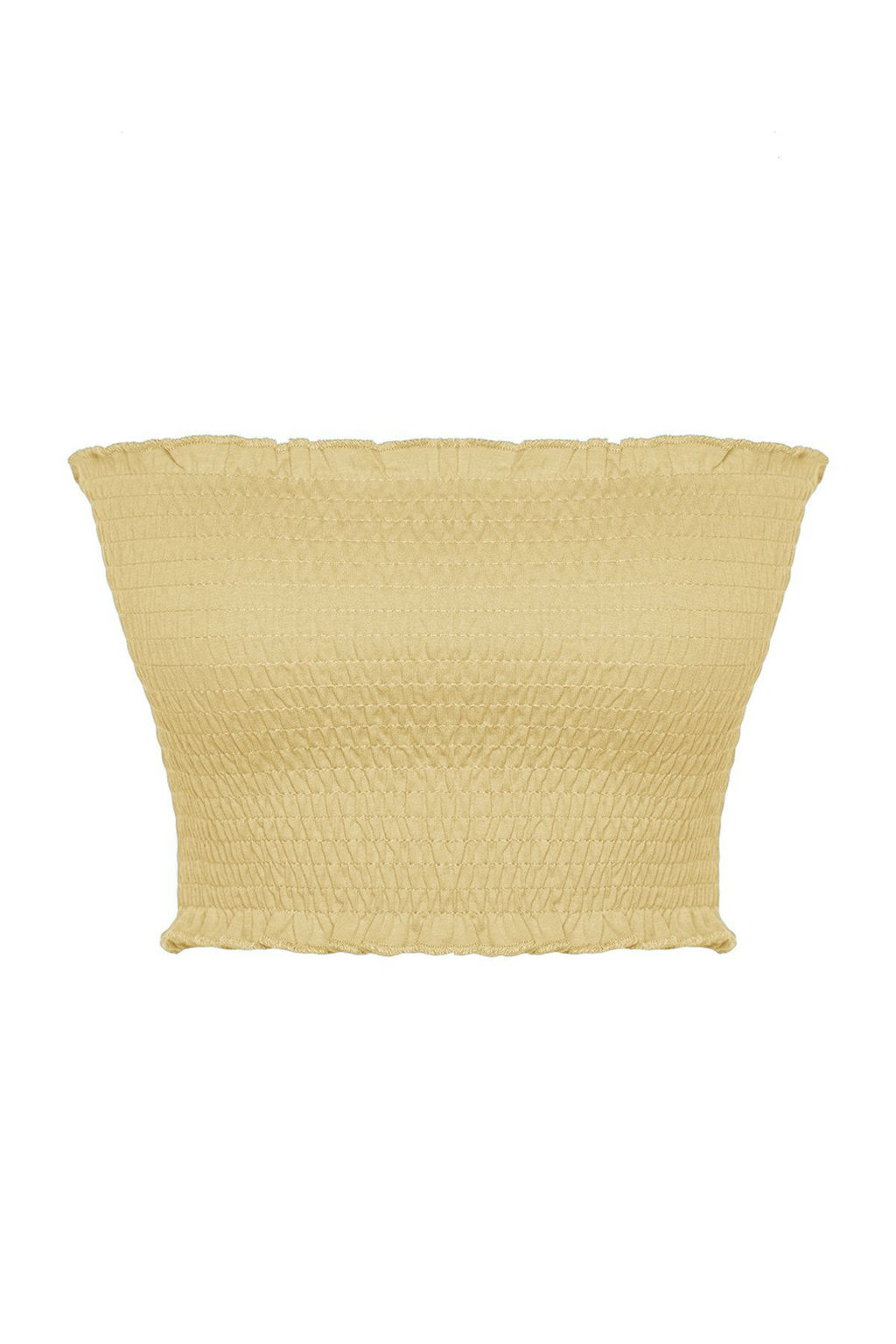 Ac?k Sar? Straplez Gipeli Fitted Esnek Orme Bluz TWOSS23BZ01011 - Trendyolmilla фото 8
