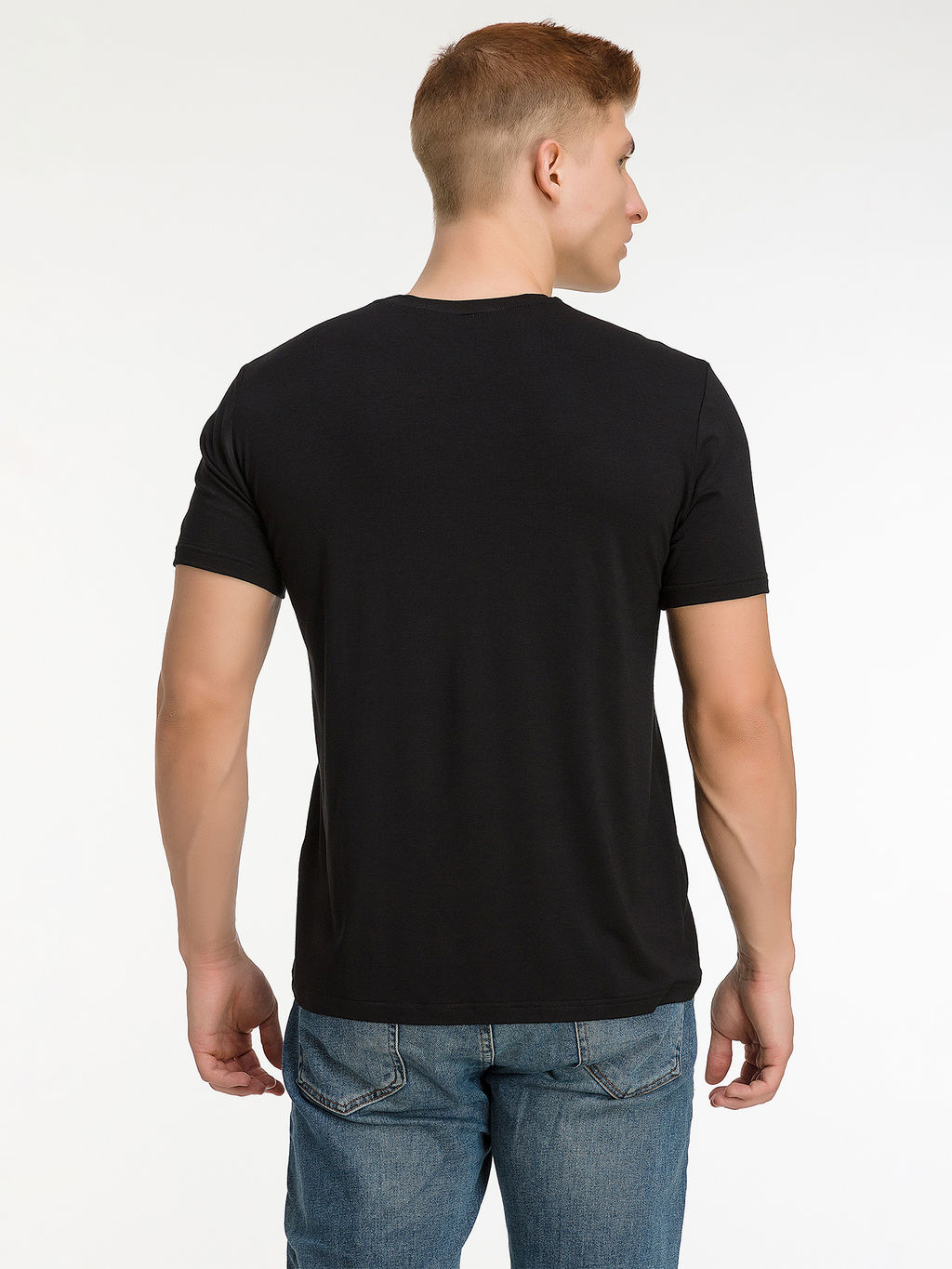 Футболка мужская короткий рукав GREG G145-V-90003 (черный)  фото 4