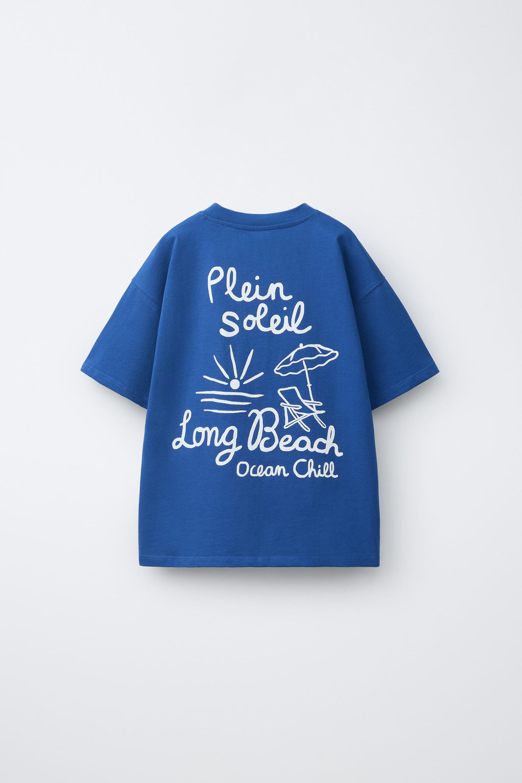 CAMISETA ESTAMPADO SOMBRILLA PLAYA / Azul - Zara фото 3