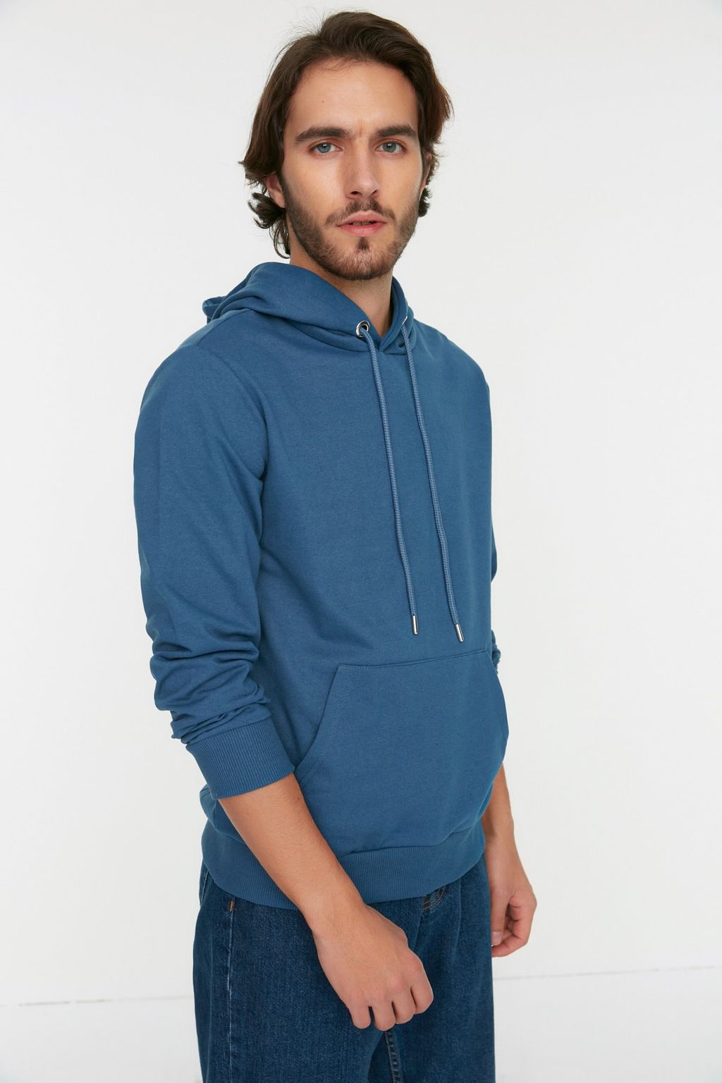 TRENDYOL MAN Mavi Regular/Normal Kesim Kapusonlu Uzun Kollu Sweatshirt TMNAW20SW0162 - Trendyolmilla фото 60