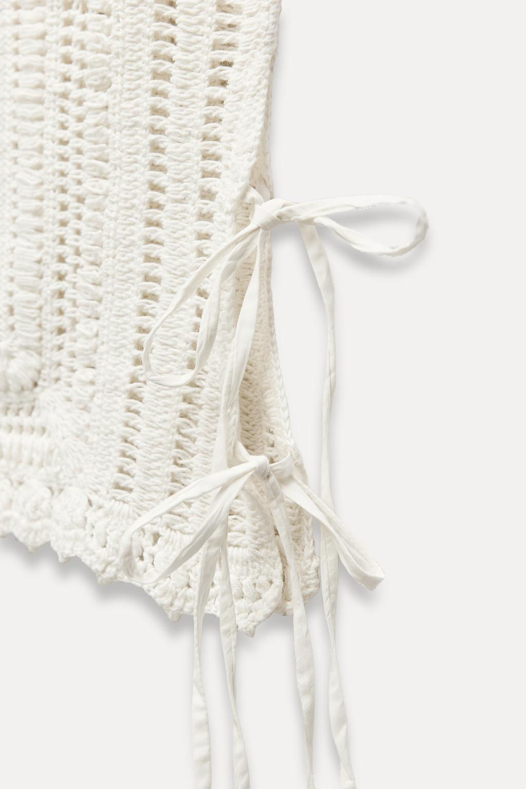CONTRAST CROCHET BLOUSE - Zara фото 10