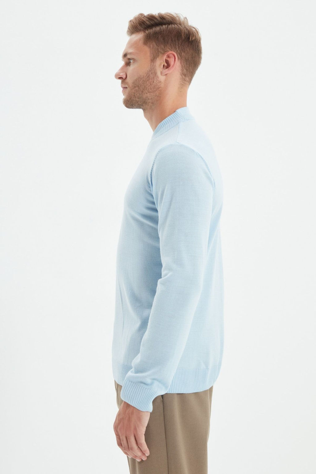 TRENDYOL MAN Siyah Slim Fit Dar Kesim Yar?m Bal?kc? Yaka Basic Kazak TMNAW21KZ0758 - Trendyolmilla фото 24