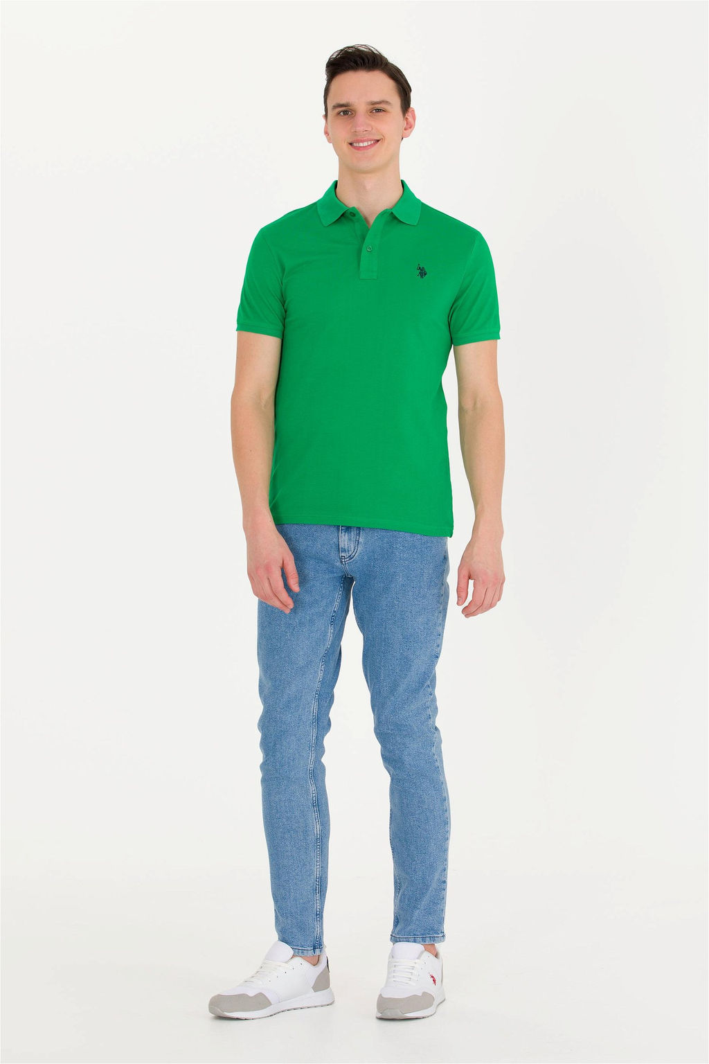 U. S. Polo Assn Мужская базовая футболка с воротником-поло Apple Green Green - U.s. polo assn фото 10