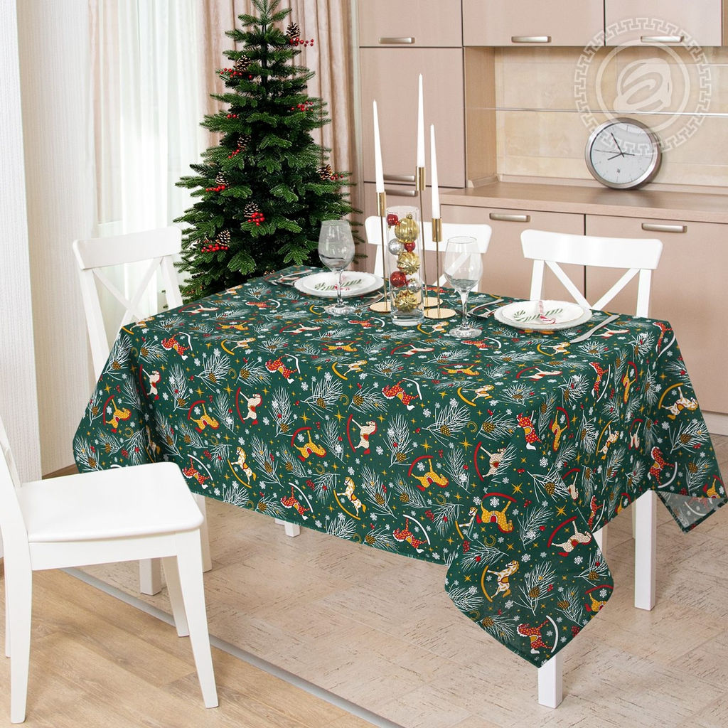 Скатерть из рогожки 120х145 - День и ночь фото 4