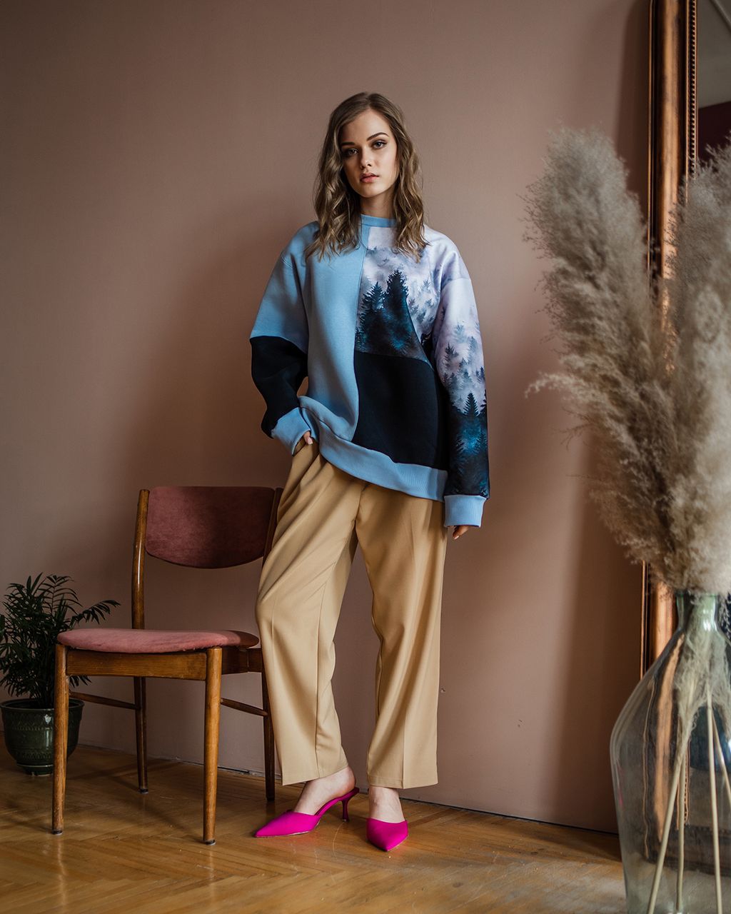 Свитшот с начёсом оверсайз ,, джемпер, футер,SAHAR art lab  фото 6