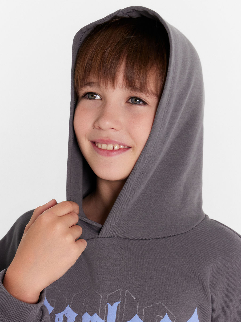 Худи для мальчиков серое с печатью - Mark formelle фото 4