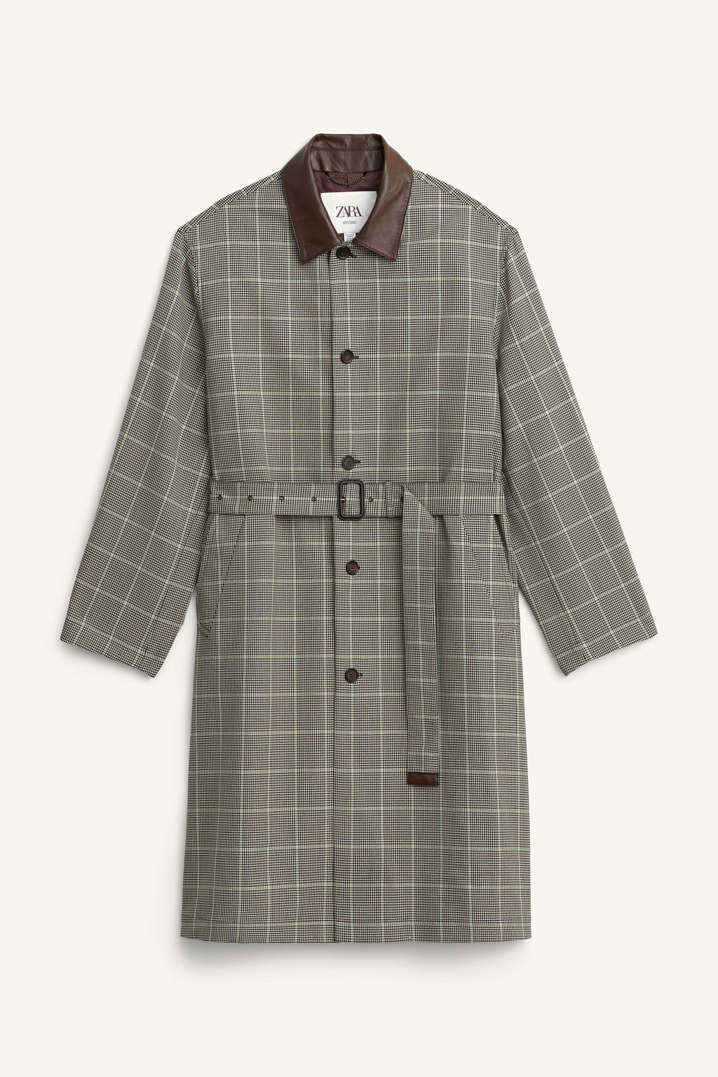 LIMITED EDITION CHECK TRENCH COAT WITH LEATHER DETAIL