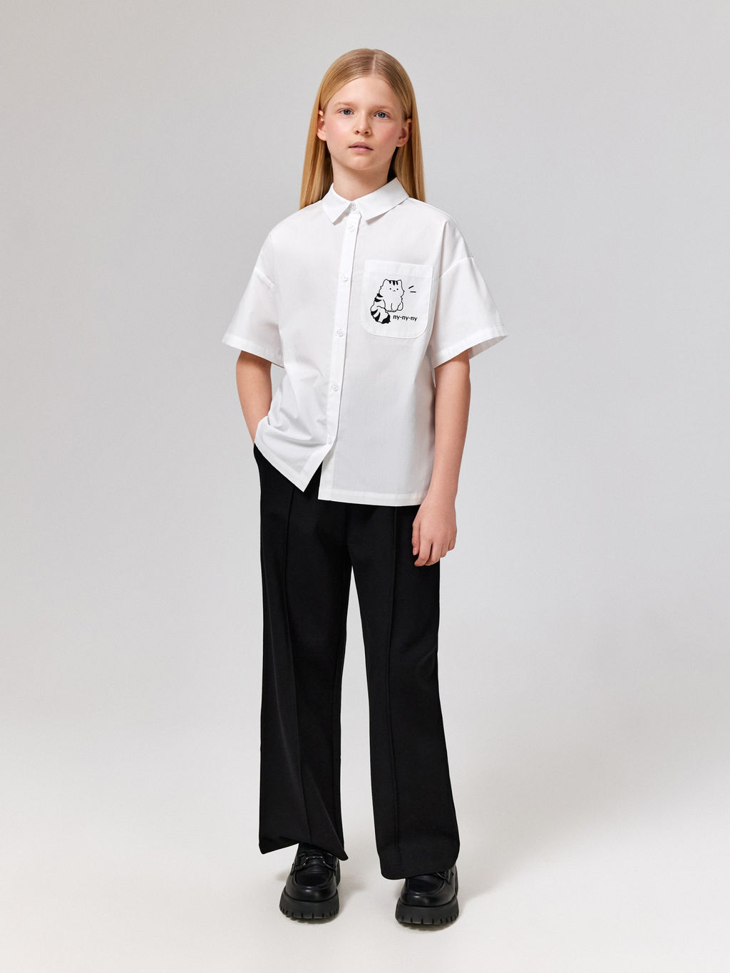 ACOOLA / Блузка детская для девочек Law молочный  фото 7