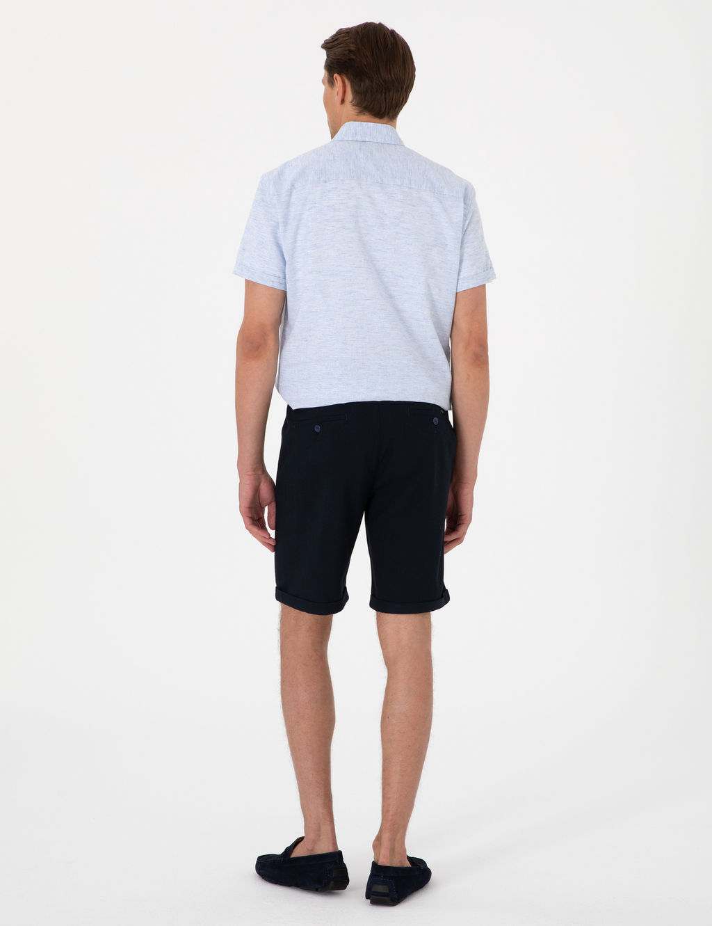 Lacivert Slim Fit Beli Lastikli Ba_c_kl_ Dokuma _ort