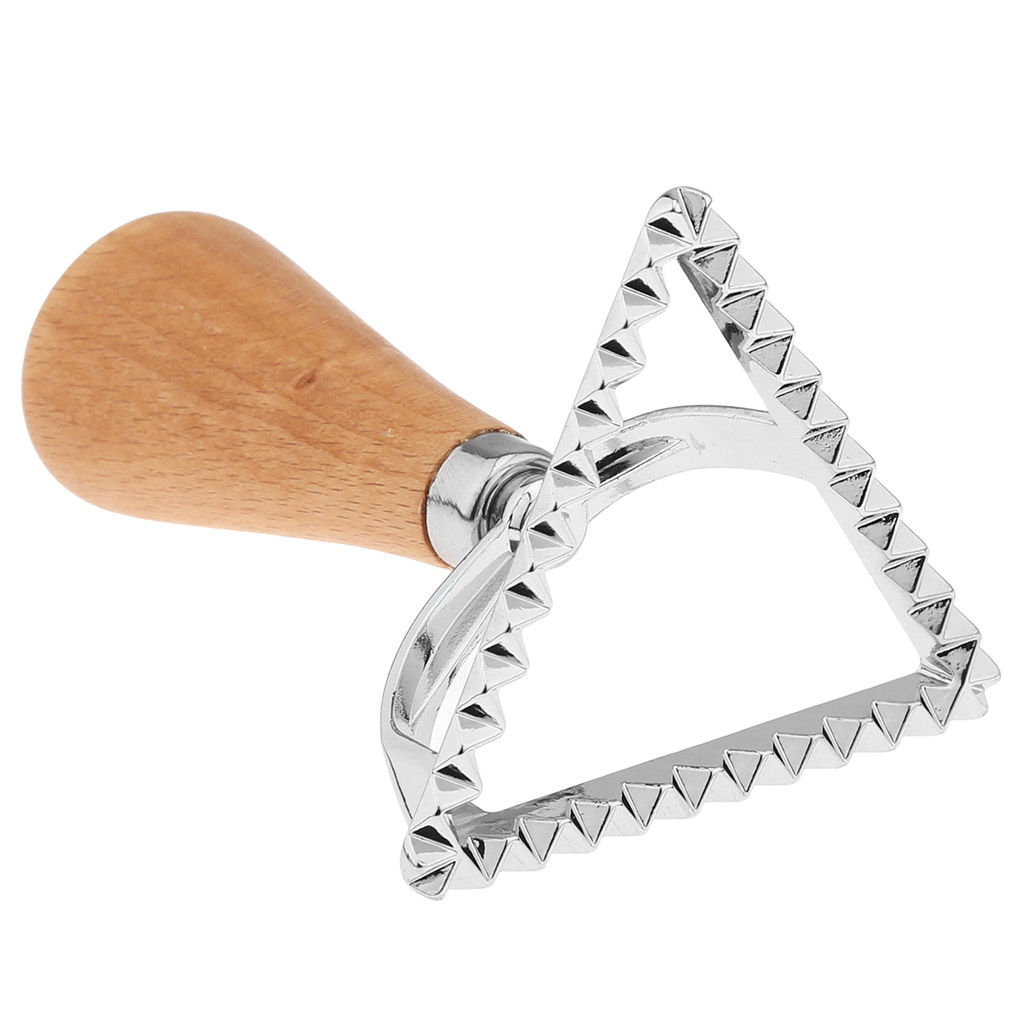 Штамп металлический для пельменей Треугольник 7х7х7см h10см, деревянная ручка, на картоне (Китай) - Домашняя мода фото 3