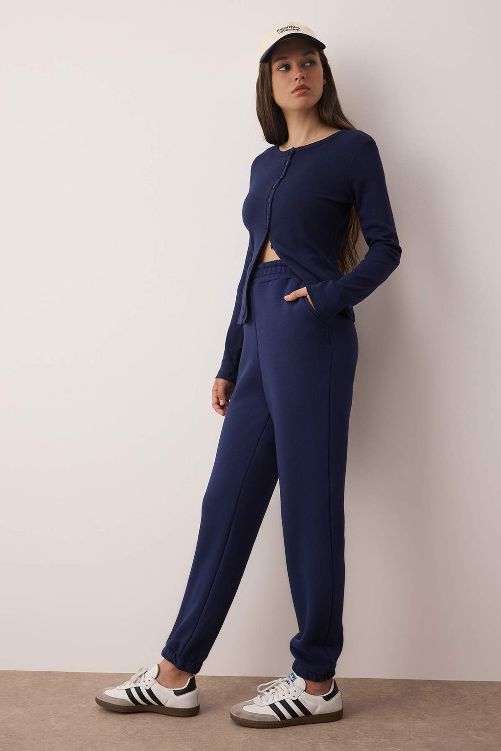 Lacivert Loose Jogger Kal?n Ici Polarl? Orme Esofman Alt? Pantolon TWOAW23EA00151 - Trendyolmilla фото 2