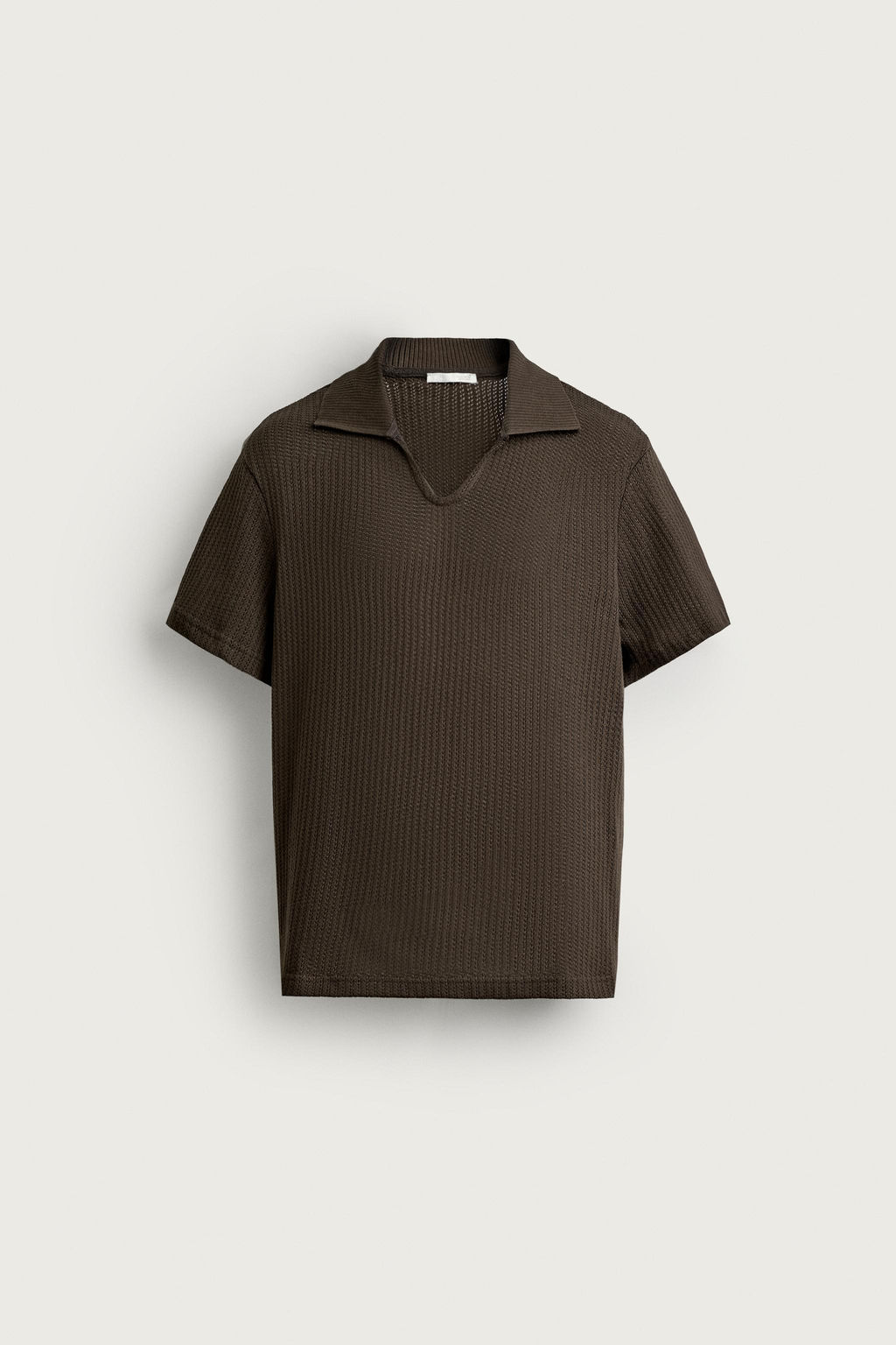 POLO REGULAR FIT ESTRUCTURA CALADOS / Marr?n - Zara фото 8