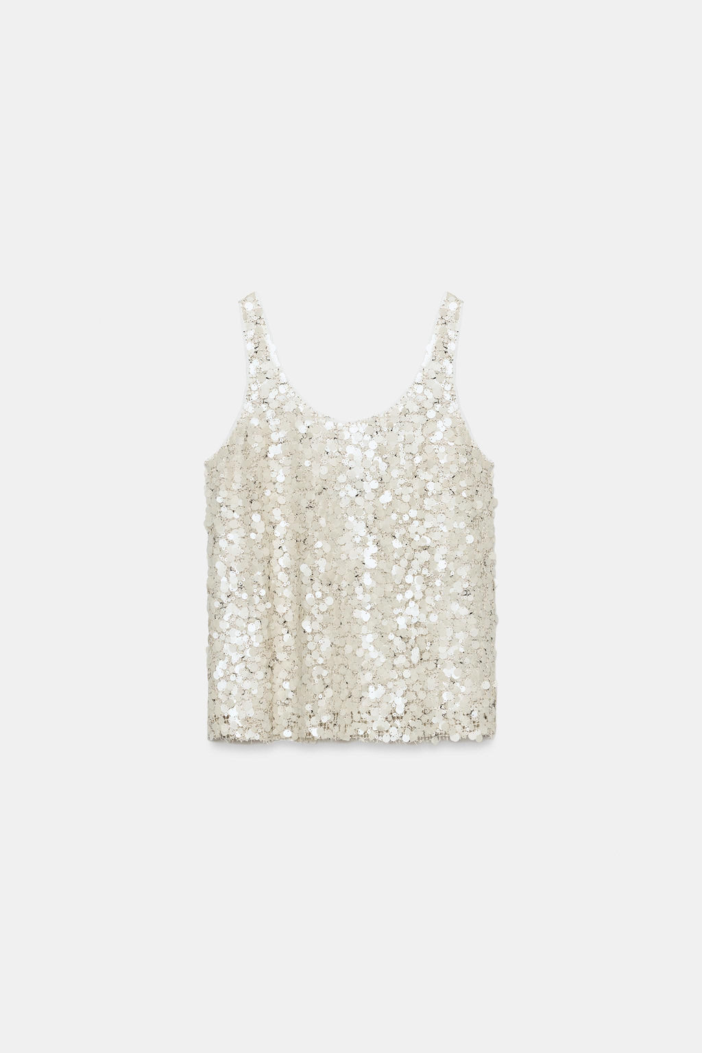 TOP TIRANTES LENTEJUELAS / Beige claro - Zara фото 5