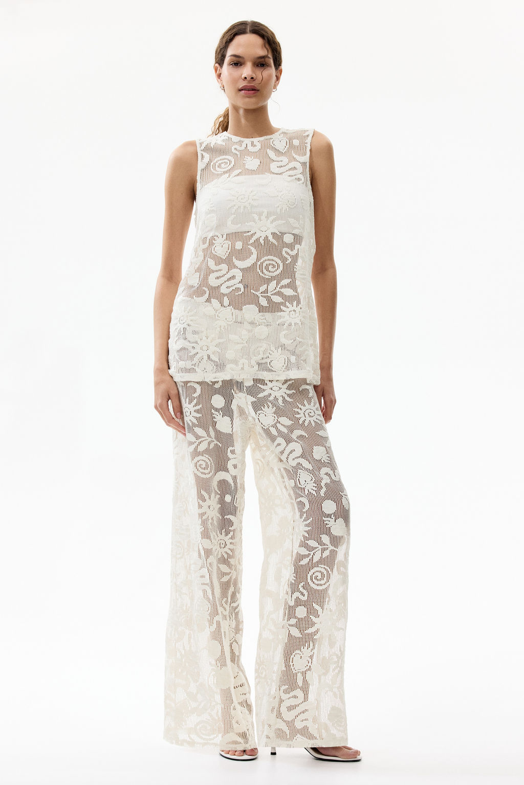 Top de rejilla con motivos decorativos - H&m фото 3