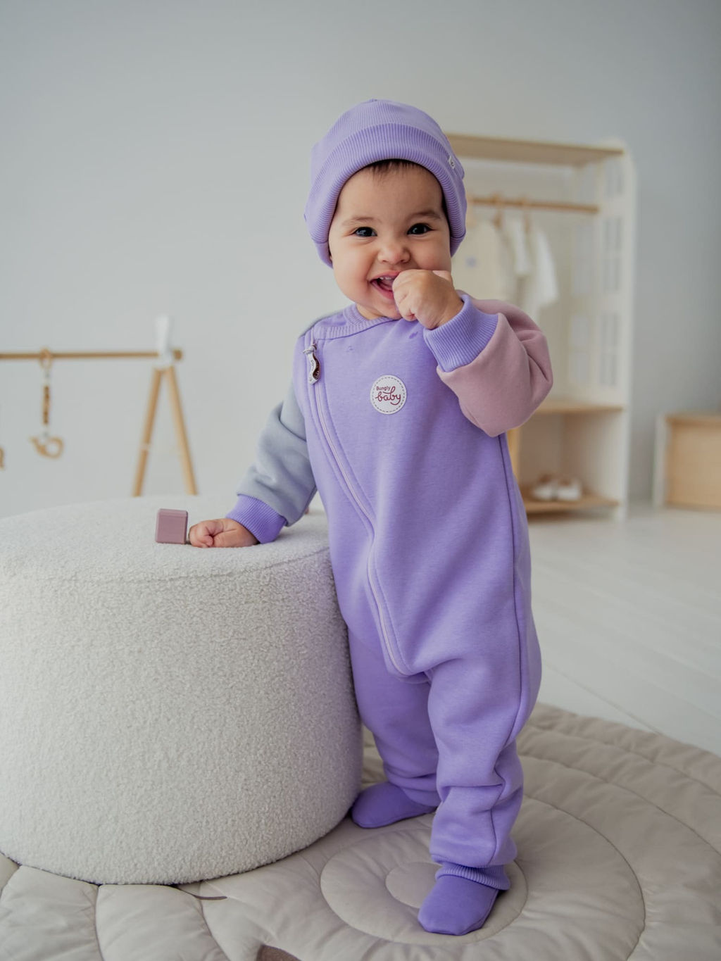 Комбинезон-косуха Колор блок Лаванда утепленный 0+ - Bungly фото 2