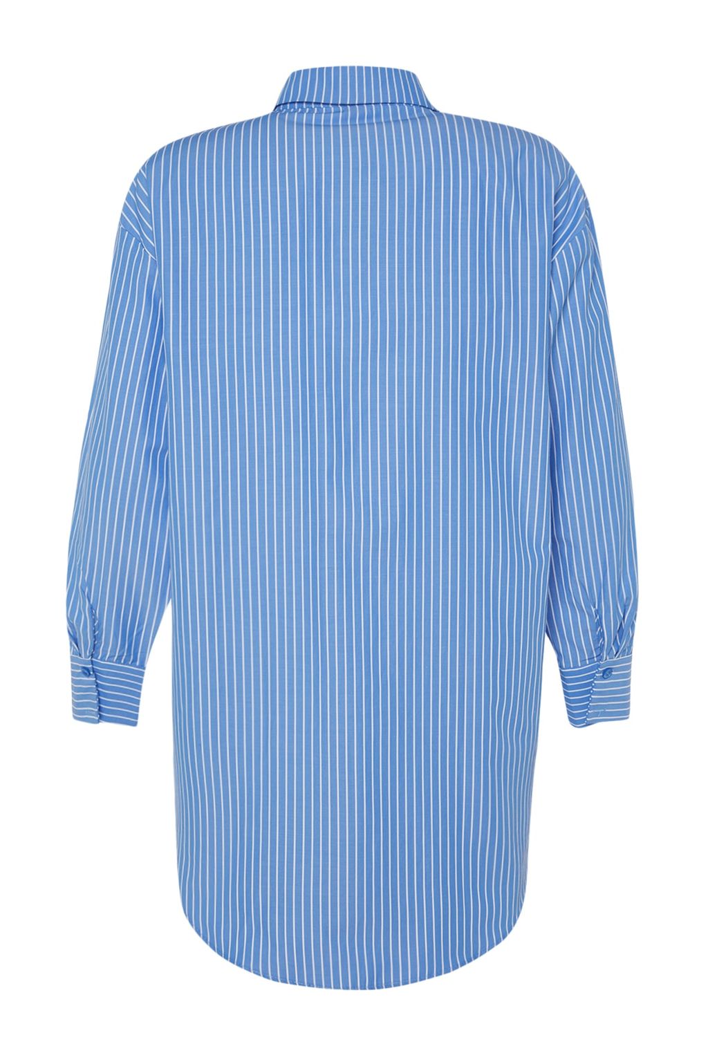 TRENDYOLMILLA Mavi Cizgili Dokuma Plaj Gomlegi TBESS22GO0664  фото 22