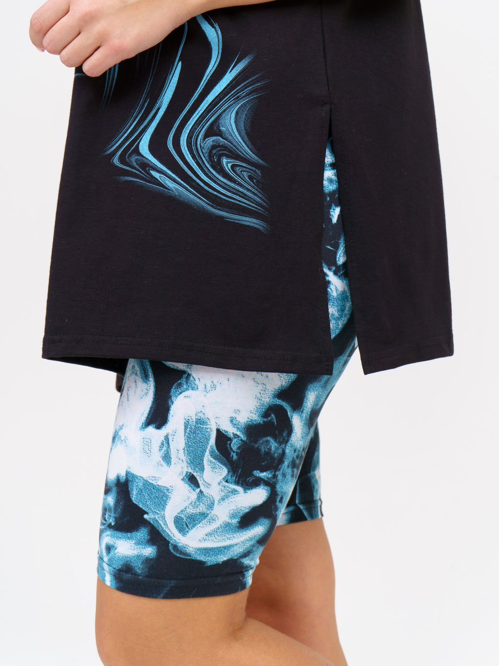 910 Костюм "черный/голубой"