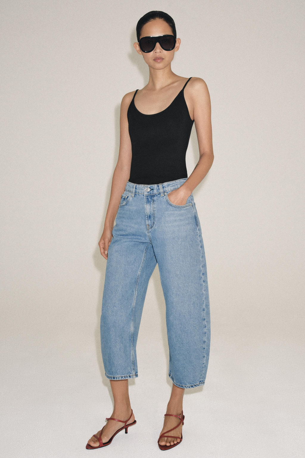 JEANS ZW COLLECTION CAPRI BALLOON TIRO MEDIO / Azul - Zara фото 4