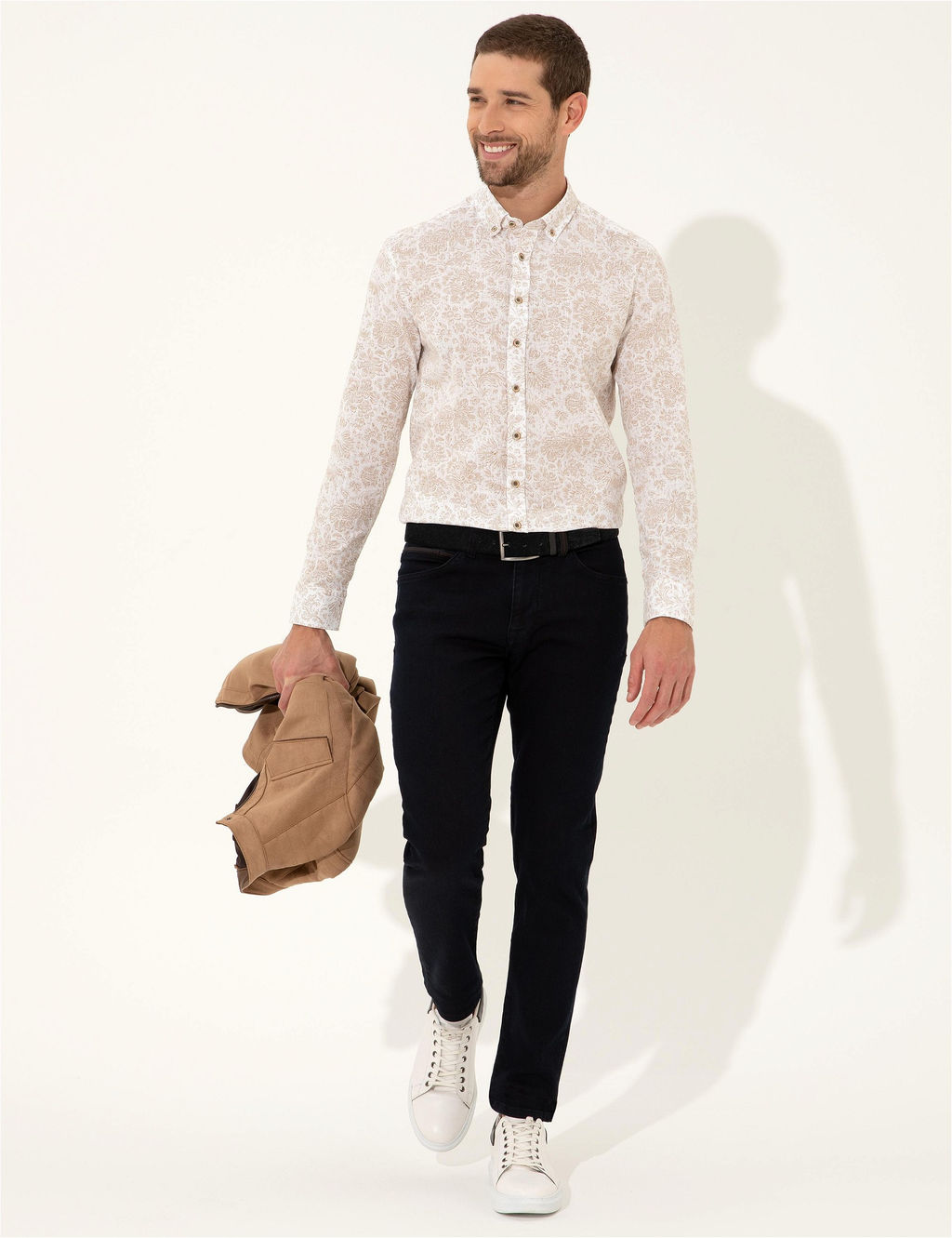 A__k Kahverengi Slim Fit Uzun Kollu G_mlek - Pierre cardin фото 3