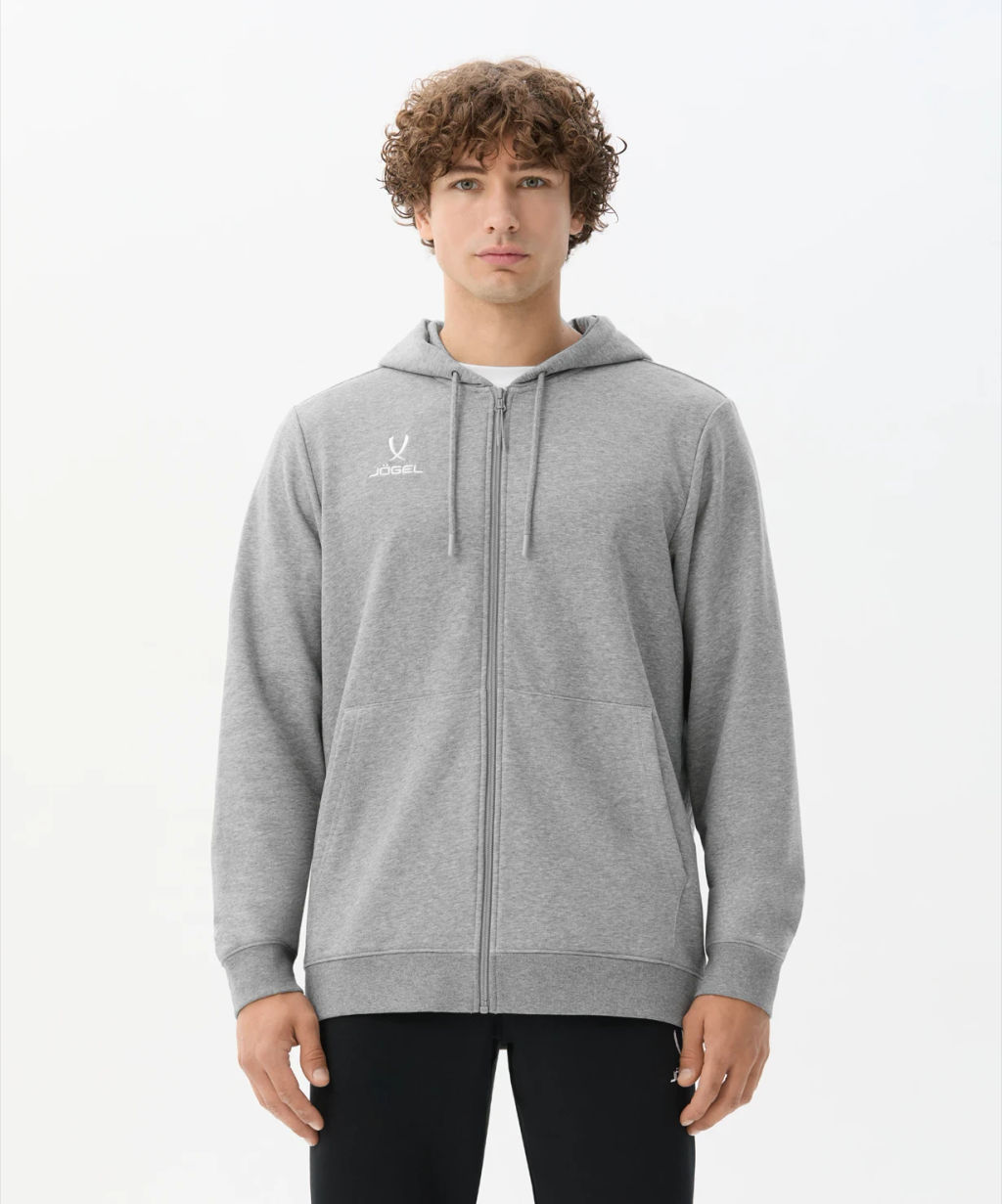 Худи на молнии JOGEL ESSENTIAL Cotton FZ Hoodie, серый меланж  фото 6
