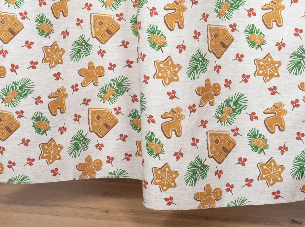Комплект штор Ш/Лн/5153/1П 1807-0 20ШС70-1-КВ 270*150 - 2 шт. "Рождественские пряники"