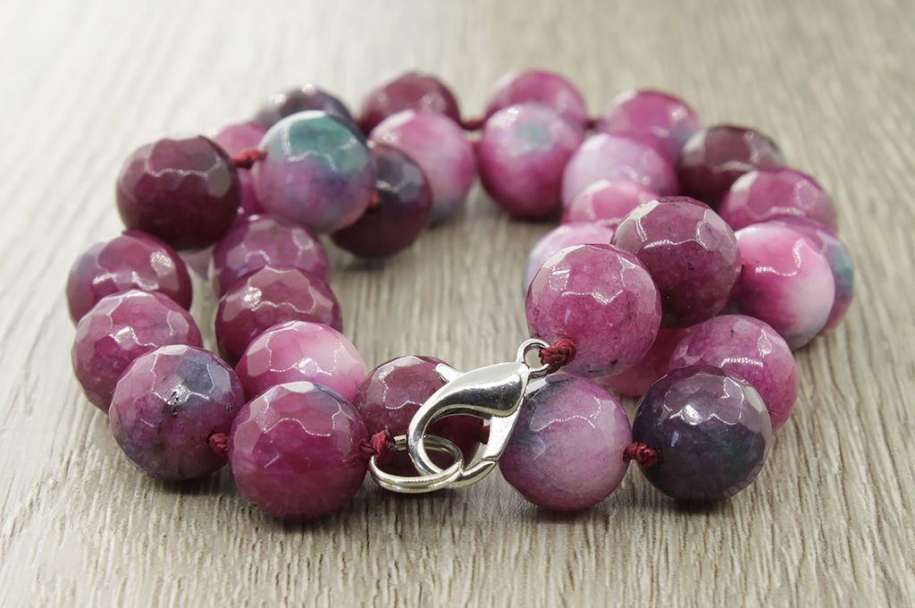 Турмалин (имитация) 12мм, круглые граненые, "Шарм" бусы длиной 50см