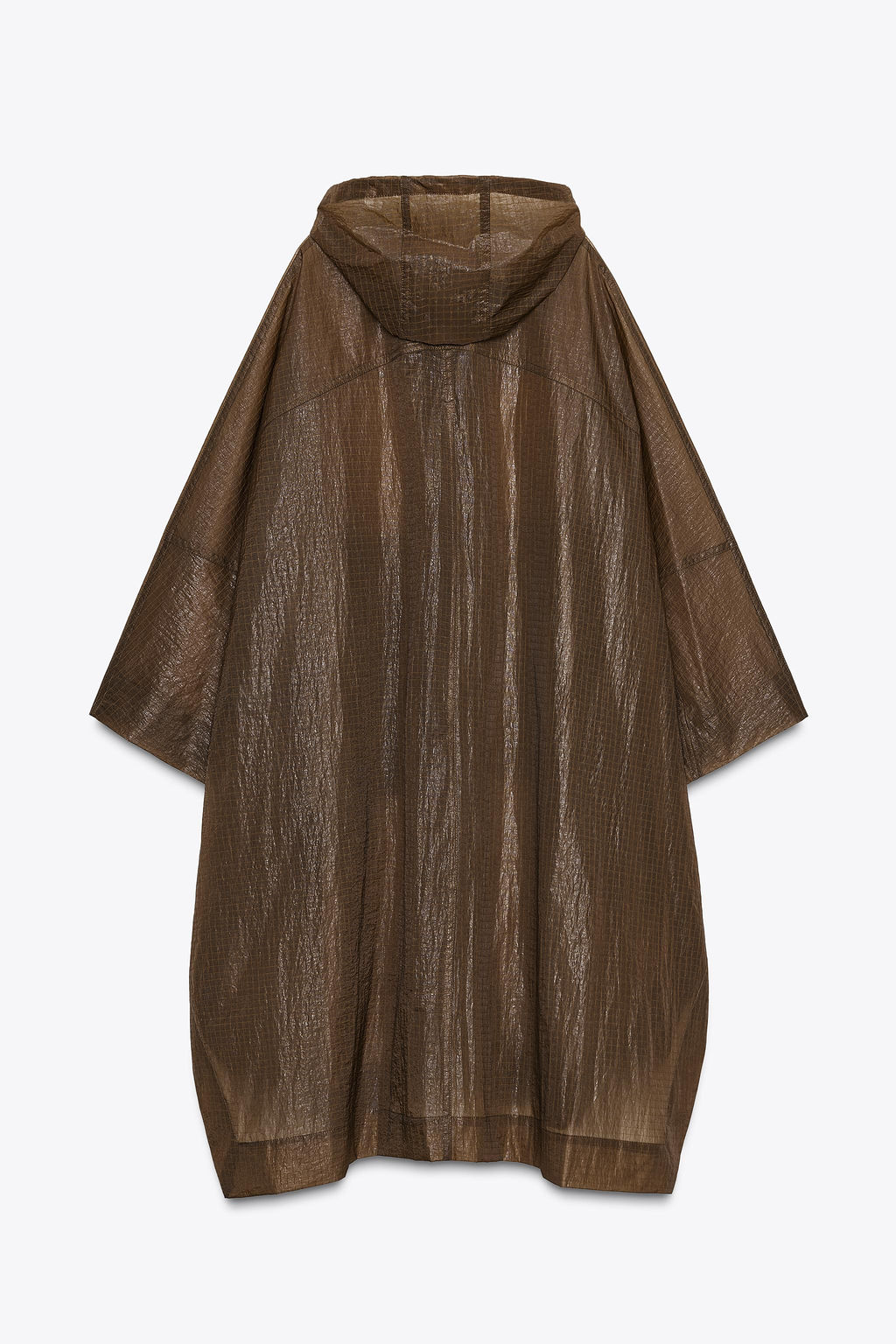 ZW COLLECTION OVERSIZE HOODED CAPE PARKA - Zara фото 6