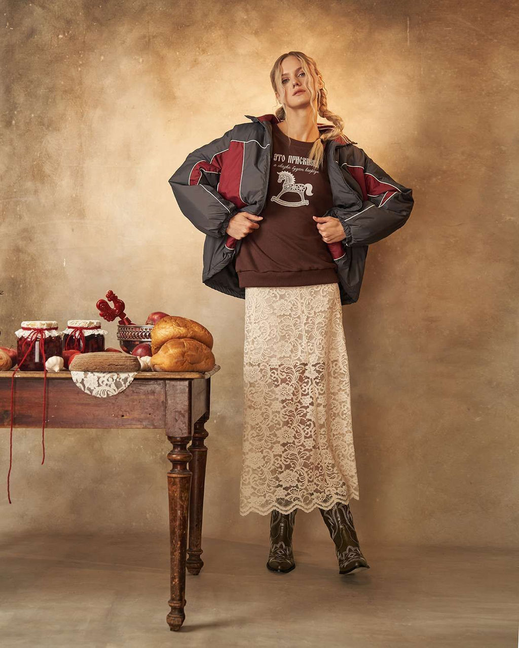 Свитшот с кружевом Присказка 95% хлопок, 5% лайкра - Sahar art lab фото 13