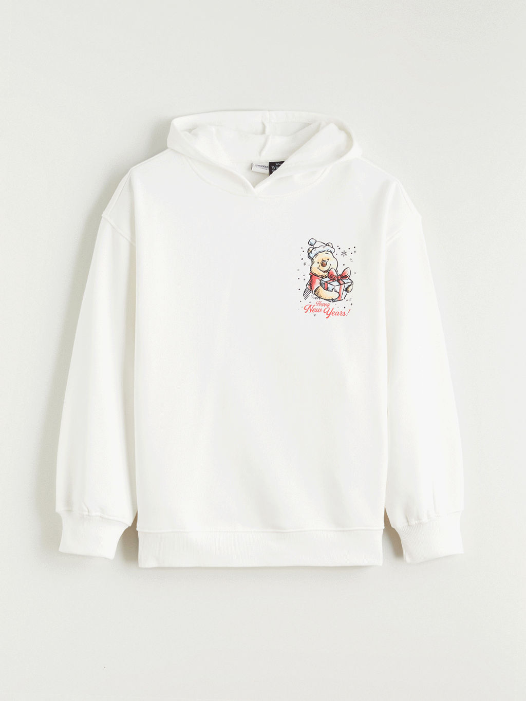Kap??onlu Winnie the Pooh Bask?l? K?z ?ocuk Kal?n Sweatshirt