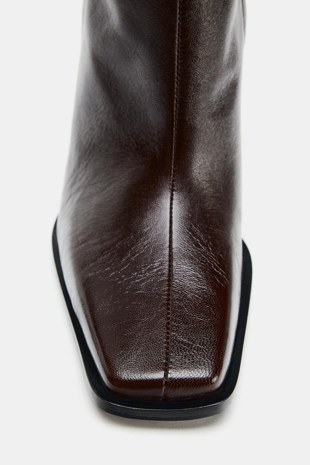 LIMITED EDITION LEATHER ANKLE BOOTS WITH SQUARE TOES - Zara фото 19