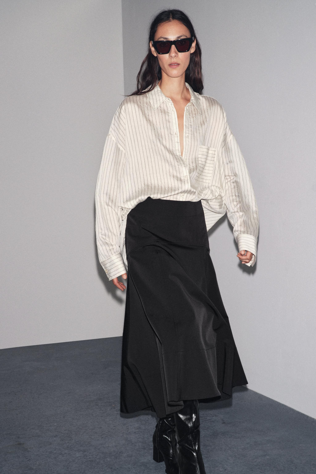 ZW COLLECTION FLARED BELT SKIRT - Zara фото 9