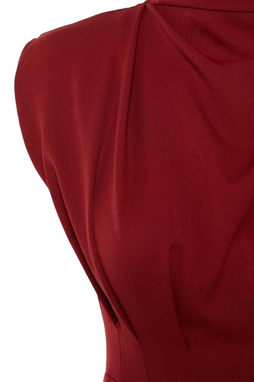TRENDYOLMILLA Bordo Vucuda Oturan Dik Yaka Midi Kalem Etek Dokuma Elbise TWOAW20EL0311  фото 33