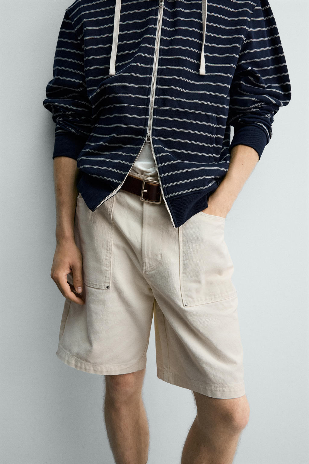 BERMUDA STRAIGHT FIT BOLSILLOS / Blanco - Zara фото 6