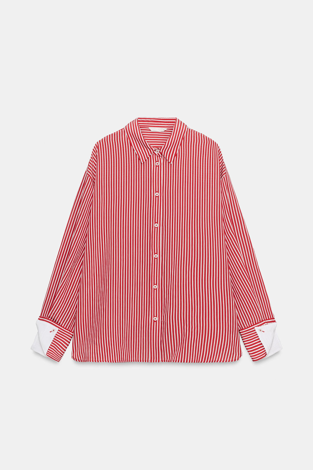 CAMISA RAYAS PU?O COMBINADO / Rojo / Blanco